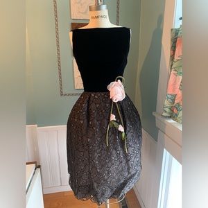 Beautiful vintage velvet party dress with rose details